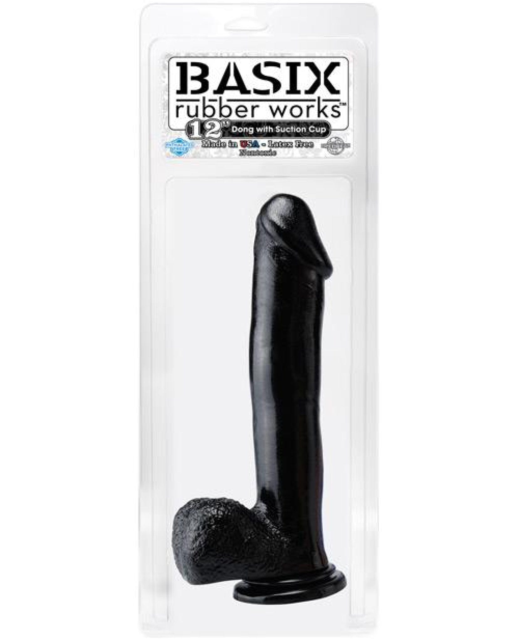 Doll Authority Dongs & Dildos Black "Basix Rubber Works 12"" Dong W/suction Cup"