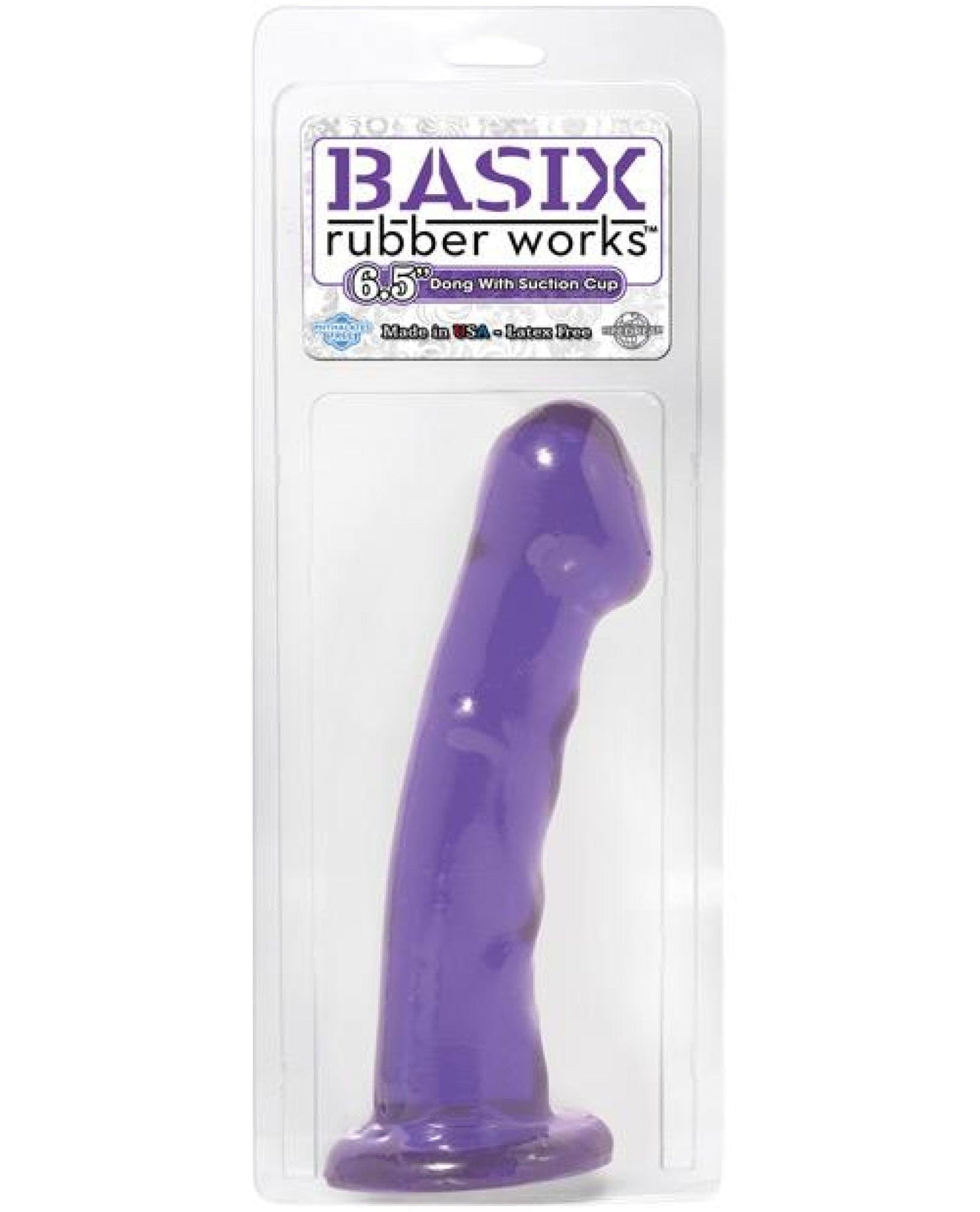 Doll Authority Dongs & Dildos Purple "Basix Rubber Works 6.5"" Dong"