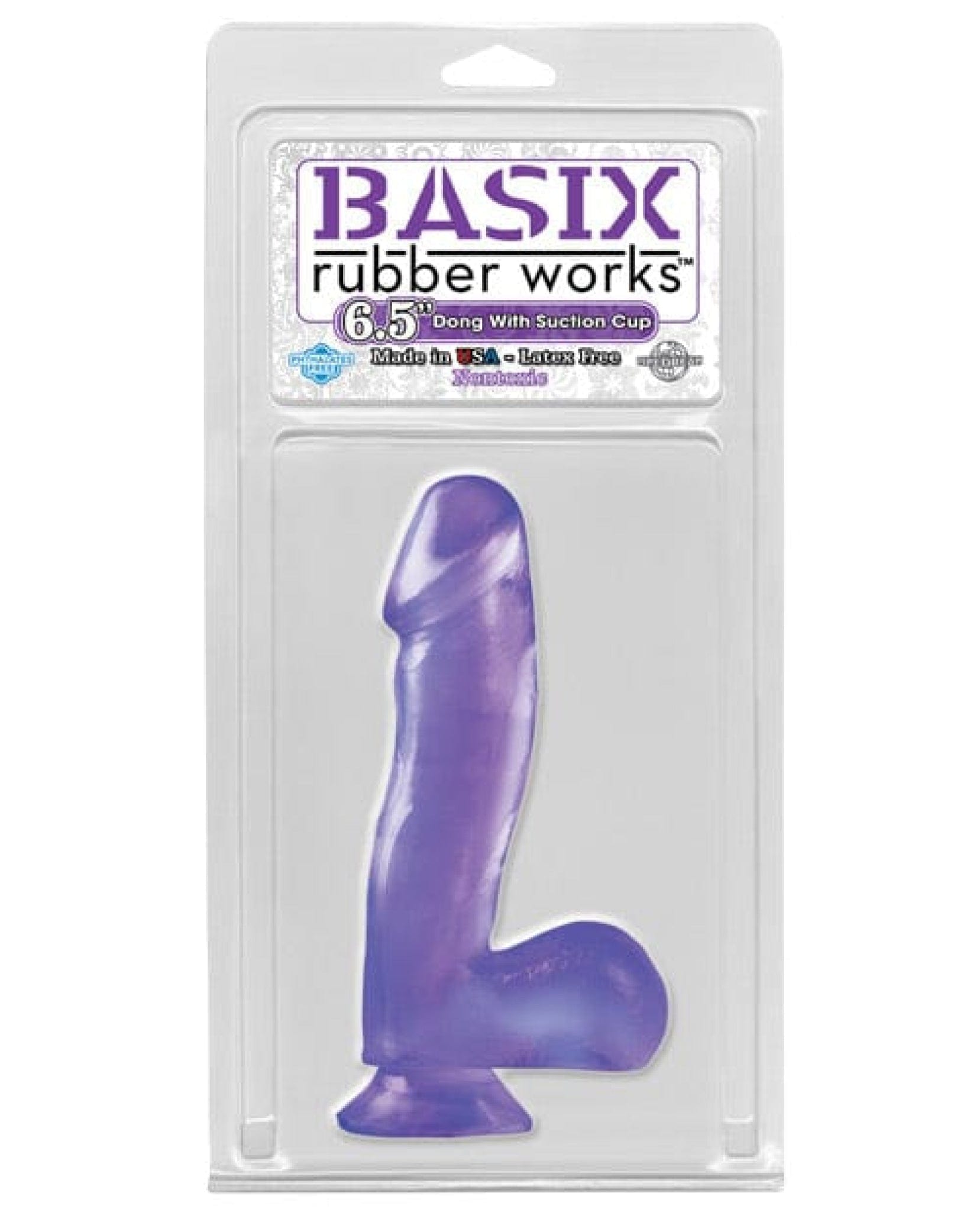 Doll Authority Dongs & Dildos Purple "Basix Rubber Works 6.5"" Dong W/suction Cup"