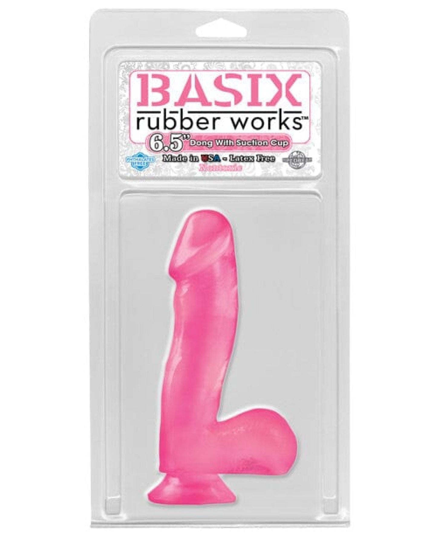 Doll Authority Dongs & Dildos Pink "Basix Rubber Works 6.5"" Dong W/suction Cup"