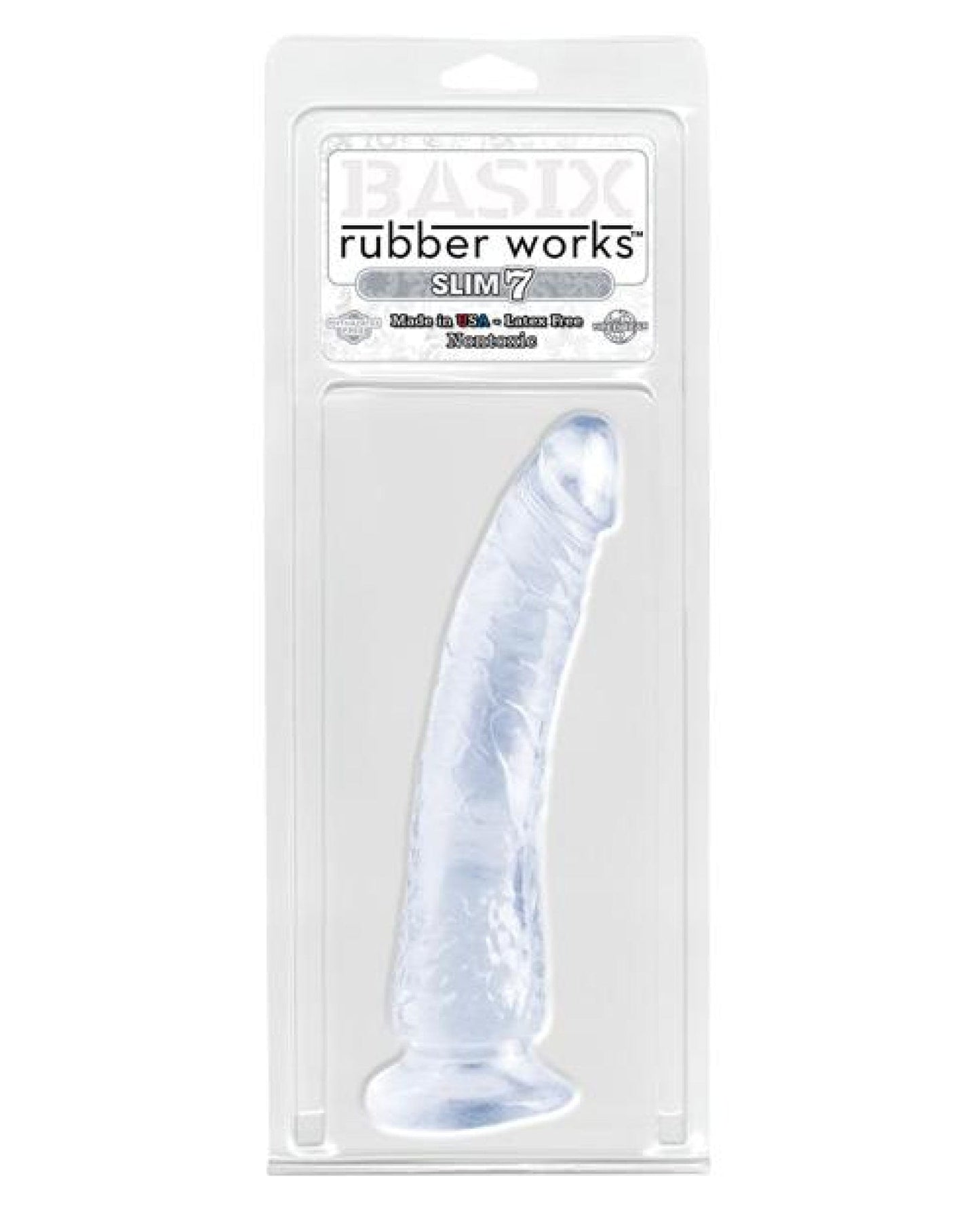 Doll Authority Dongs & Dildos Clear "Basix Rubber Works 7"" Slim Dong"