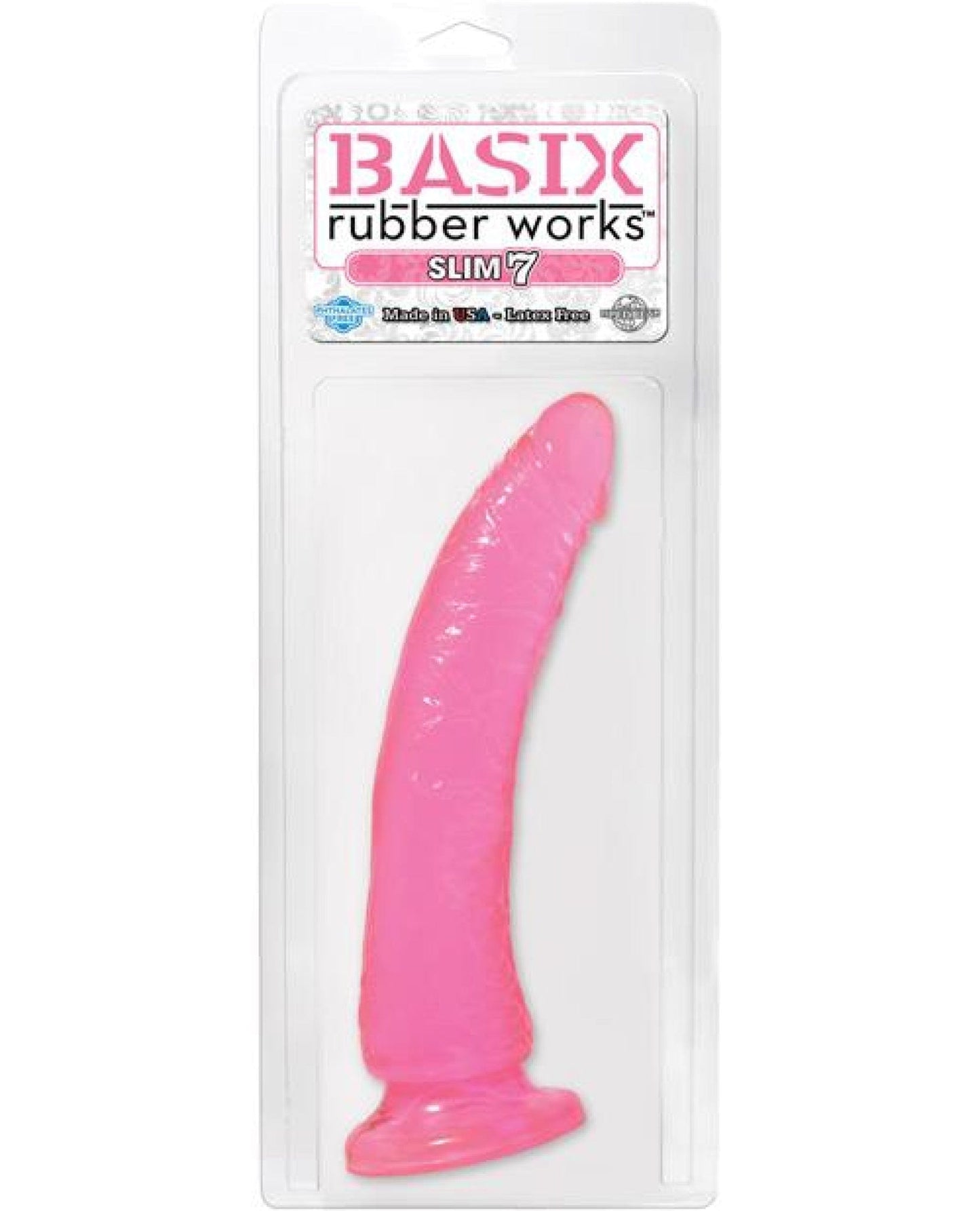 Doll Authority Dongs & Dildos Pink "Basix Rubber Works 7"" Slim Dong"