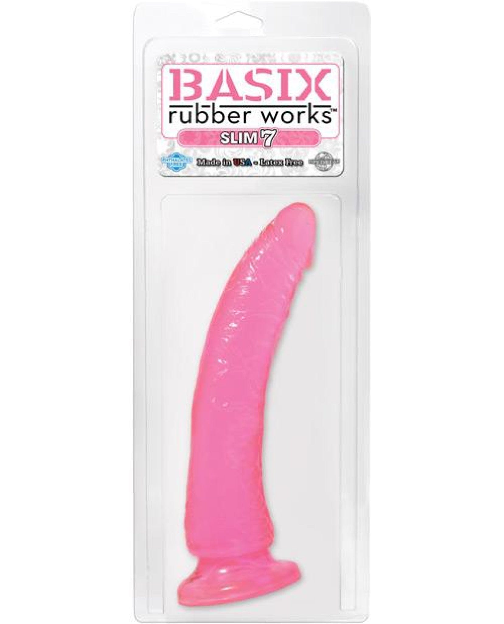 Doll Authority Dongs & Dildos Pink "Basix Rubber Works 7"" Slim Dong"