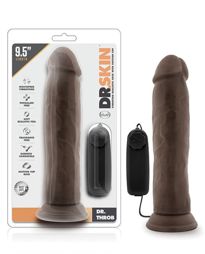 Doll Authority Dongs & Dildos Blush Dr. Skin Dr. Throb 9.5" Cock W-suction Cup - Chocolate