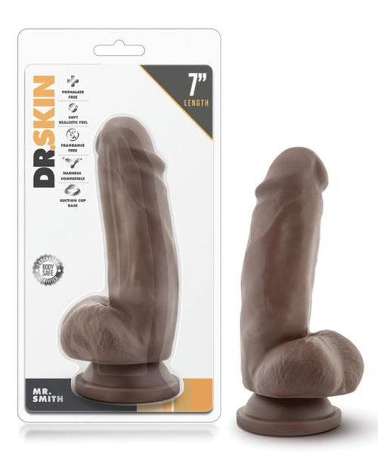 Doll Authority Dongs & Dildos Blush Dr. Skin Mr. Smith 7" Dildo W-suction Cup - Chocolate