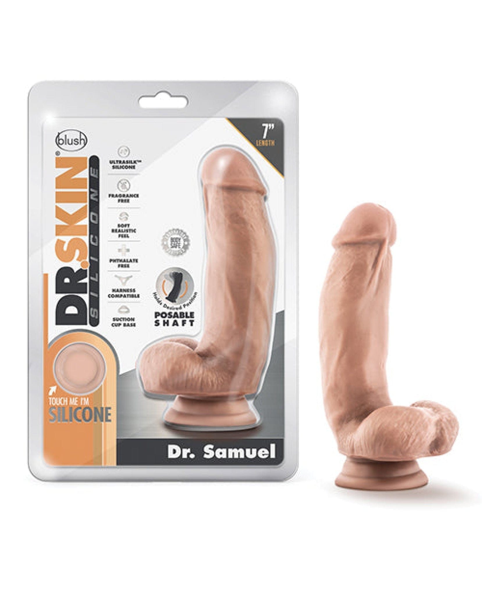 Doll Authority Dongs & Dildos Vanilla Blush Dr. Skin Silicone Dr. Samuel 7" Dildo W/balls