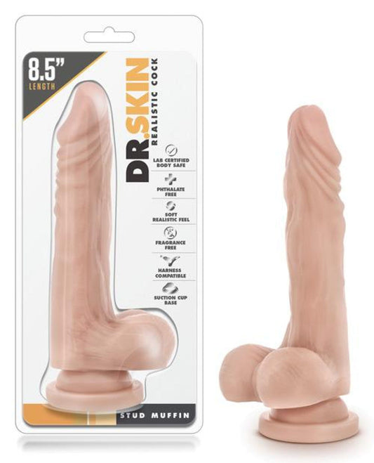 Doll Authority Dongs & Dildos Blush Dr. Skin Stud Muffin 8.5" Dong W-suction Cup - Beige