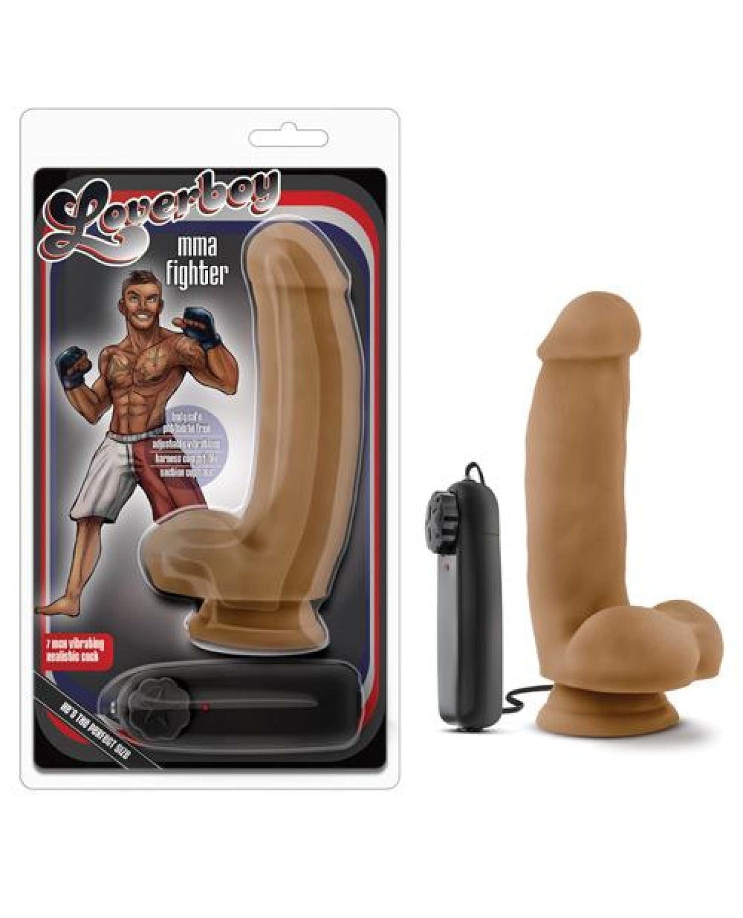 Doll Authority Dongs & Dildos Blush Loverboy Mma Fighter 7" Vibrating Realistic Cock - Mocha