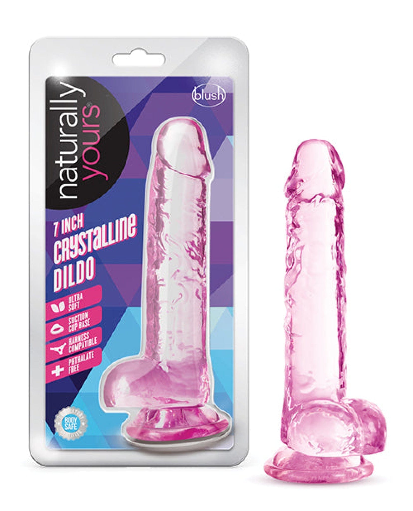 Doll Authority Dongs & Dildos Rose Blush Naturally Yours 7" Crystalline Dildo