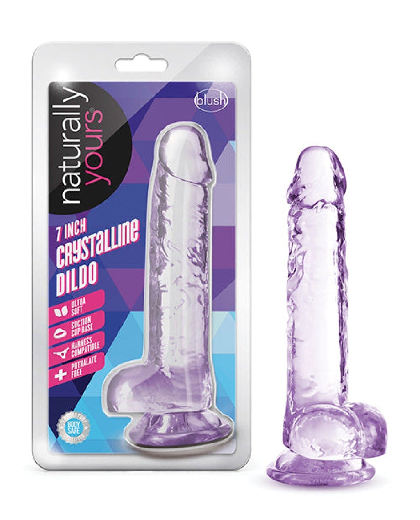 Doll Authority Dongs & Dildos Amethyst Blush Naturally Yours 7" Crystalline Dildo