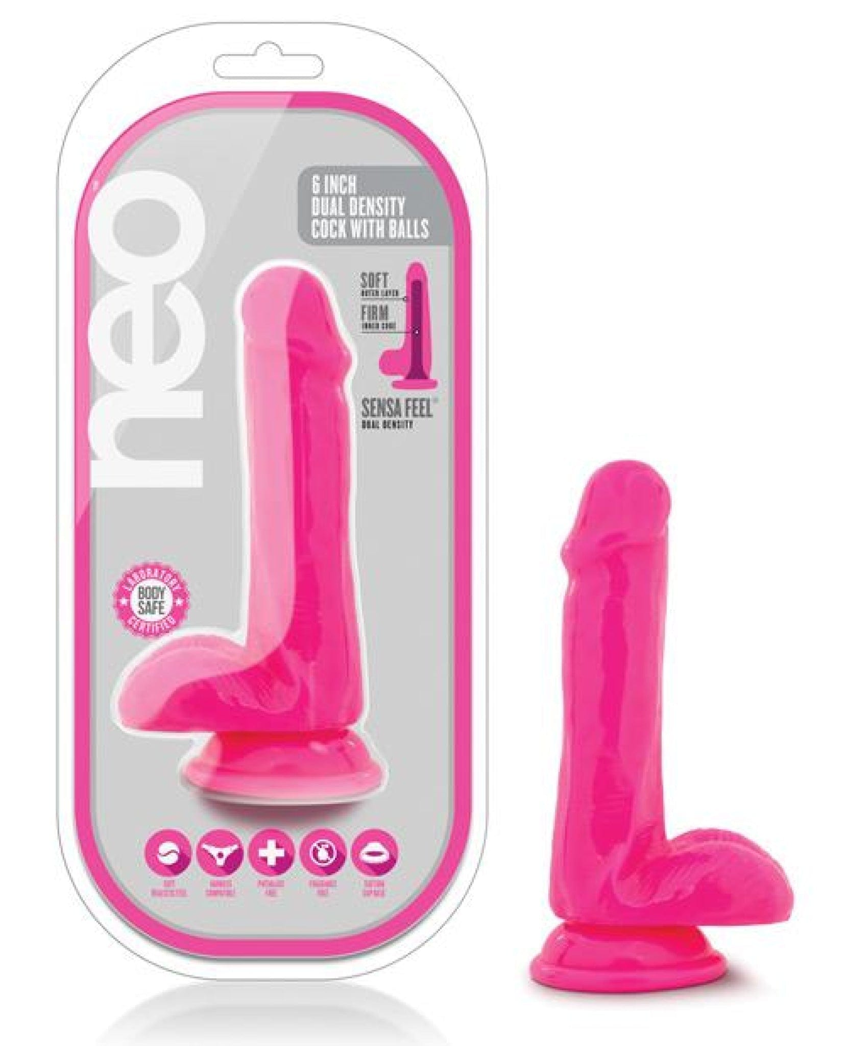 Doll Authority Dongs & Dildos 6" Blush Neo Dual Density Cock with balls