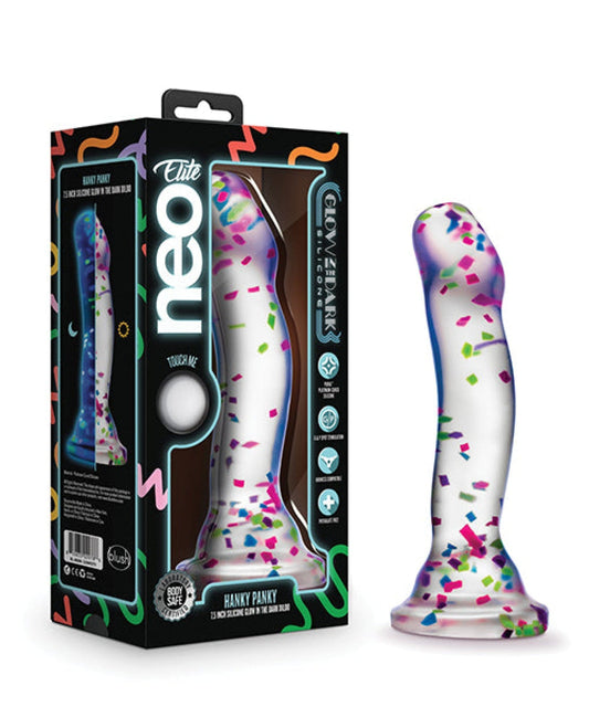 Doll Authority Dongs & Dildos Blush Neo Elite Hanky Panky 7" Confetti Dildo - Glow In The Dark