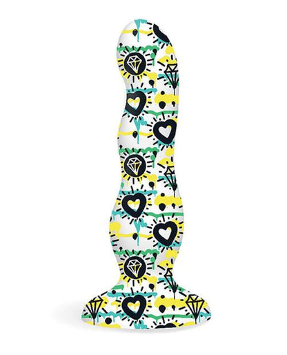 Doll Authority Dongs & Dildos Collage Diamonds & Hearts Curvy Silicone Dildo