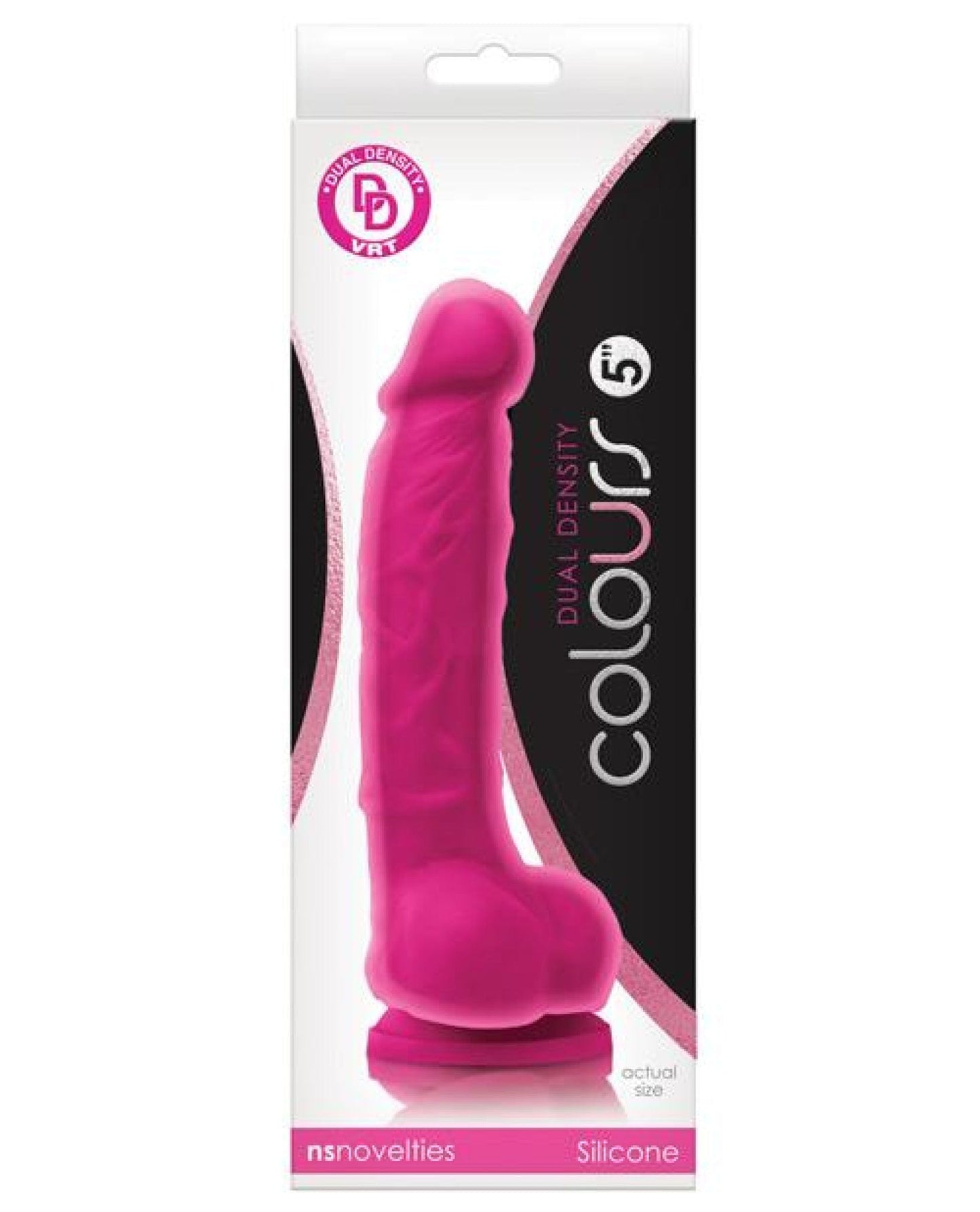 Doll Authority Dongs & Dildos Pink "Colours Dual Density 5"" Dong W/balls & Suction Cup"