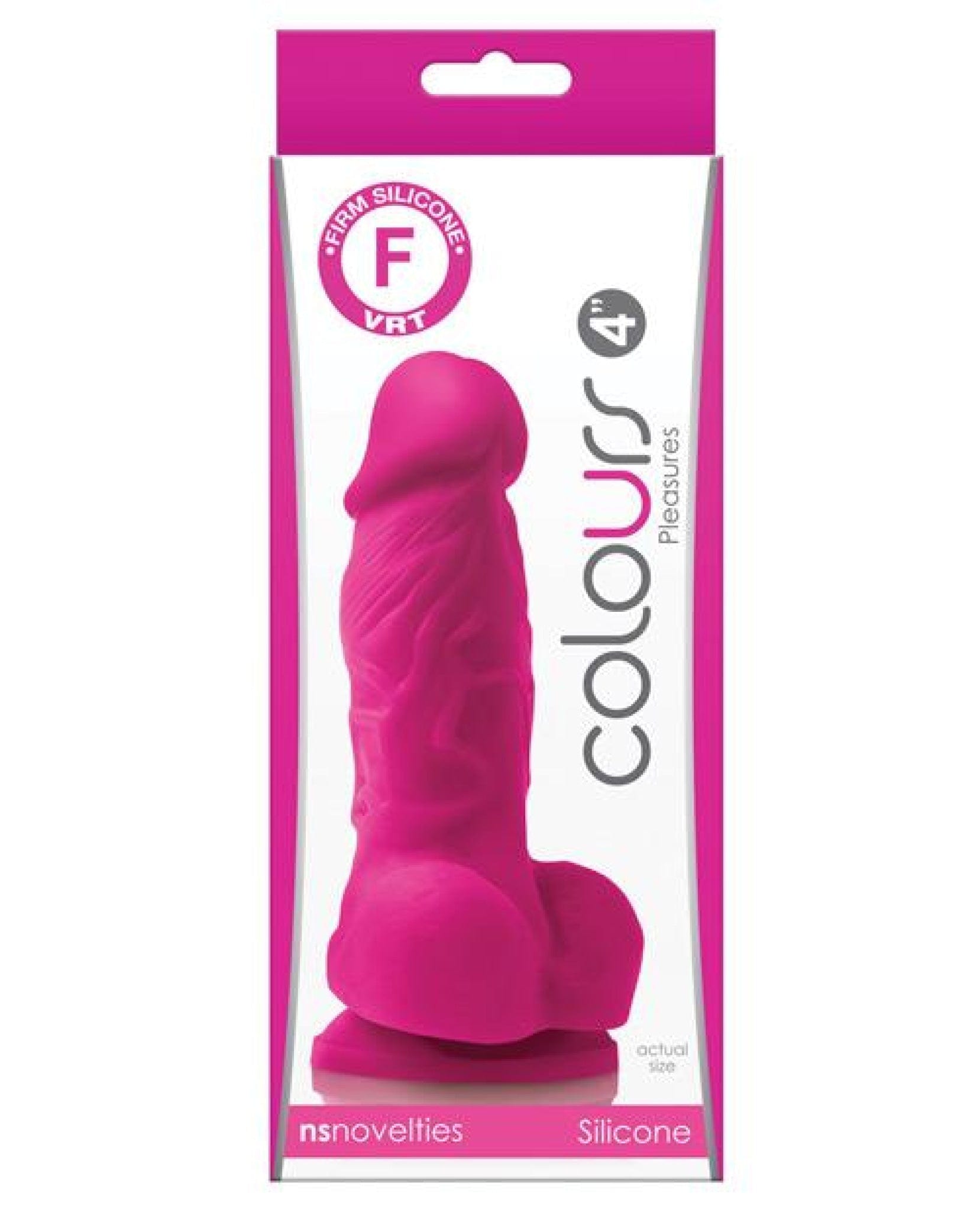 Doll Authority Dongs & Dildos Pink "Colours Pleasures 4"" Dong W/balls & Suction Cup"