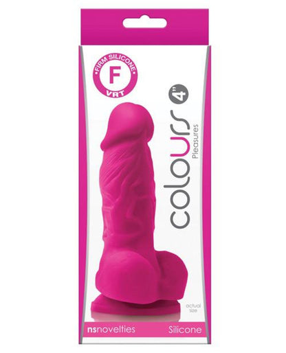 Doll Authority Dongs & Dildos Pink "Colours Pleasures 4"" Dong W/balls & Suction Cup"