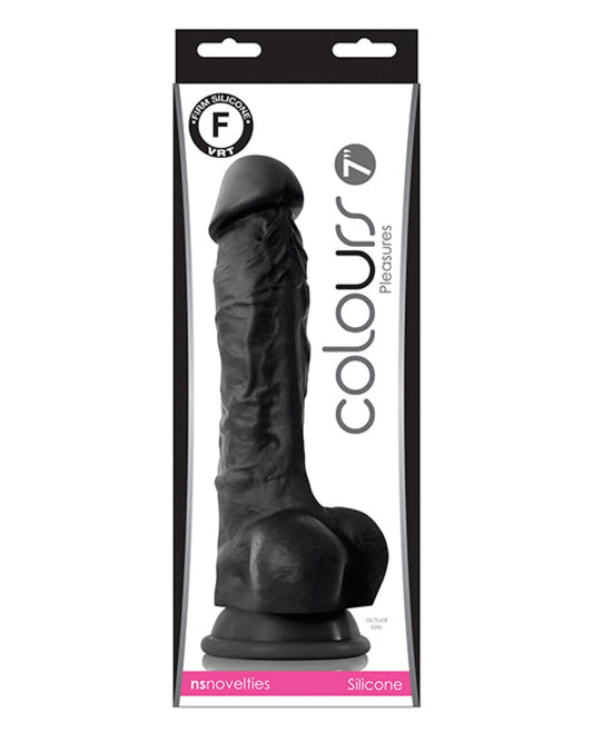 Doll Authority Dongs & Dildos Black Colours Pleasures 7" Dong W/balls & Suction Cup