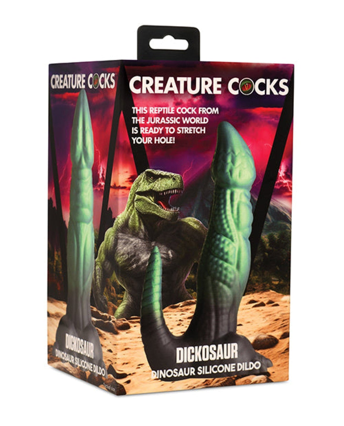 Doll Authority Dongs & Dildos Creature Cocks Dickosaur Dinosaur Silicone Dildo  - Black/Teal