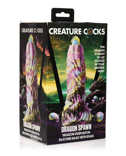 Doll Authority Dongs & Dildos Creature Cocks Dragon Spawn Dragon Ovipositor Silicone Dildo w/Eggs - Multi Color