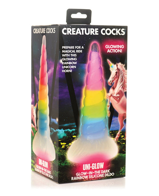 Doll Authority Dongs & Dildos Creature Cocks Uni Glow in the Dark Silicone Dildo - Rainbow
