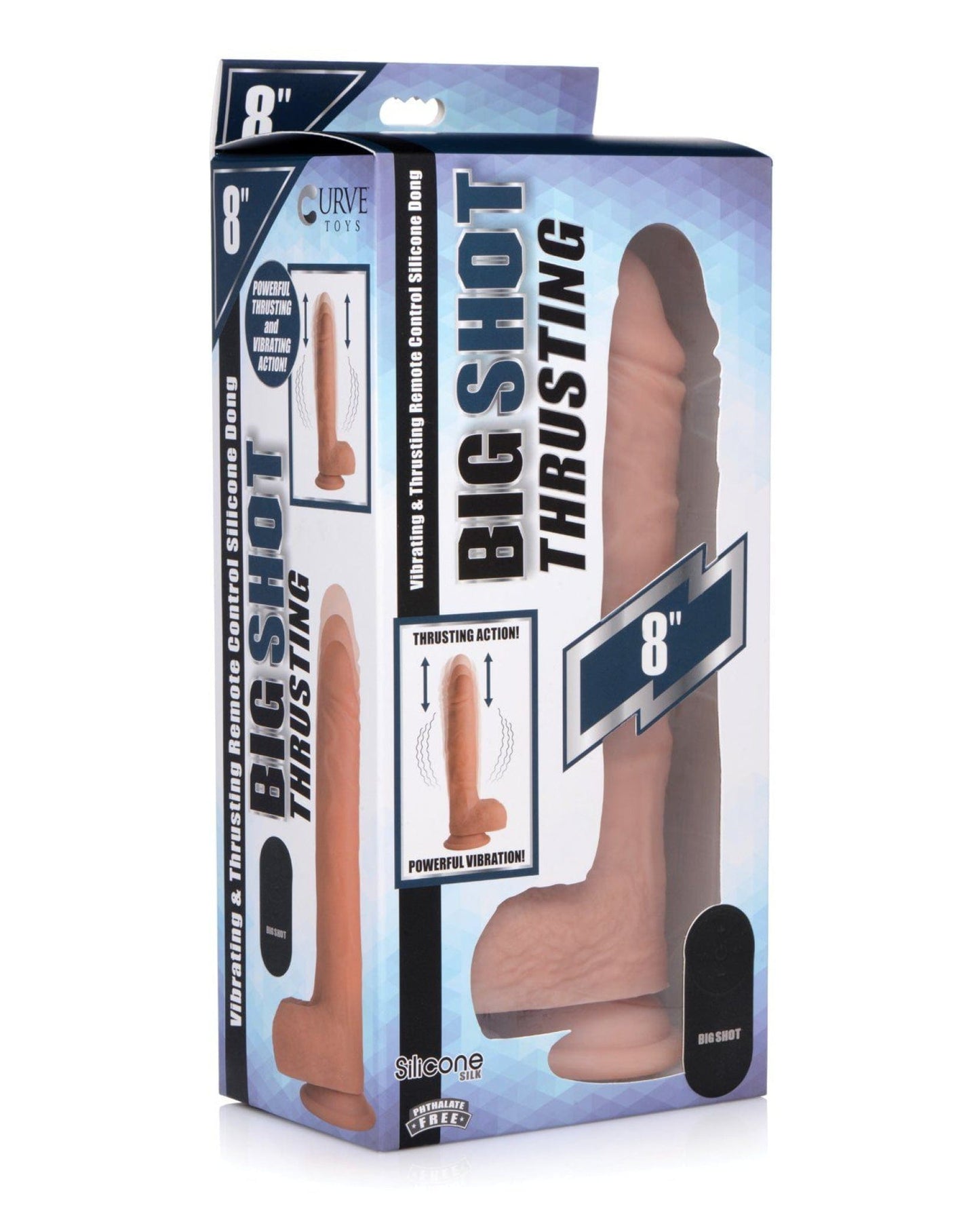 Doll Authority Dongs & Dildos 8" Curve Novelties Big Shot Thrusting Dildo W/remote Control - Flesh