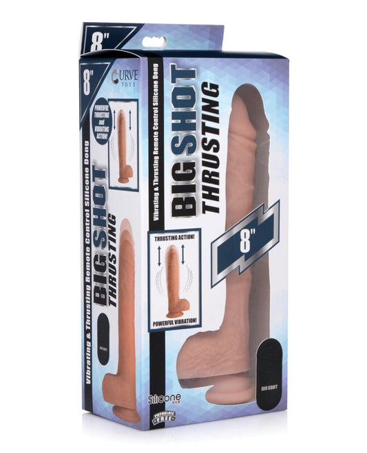 Doll Authority Dongs & Dildos 8" Curve Novelties Big Shot Thrusting Dildo W/remote Control - Flesh