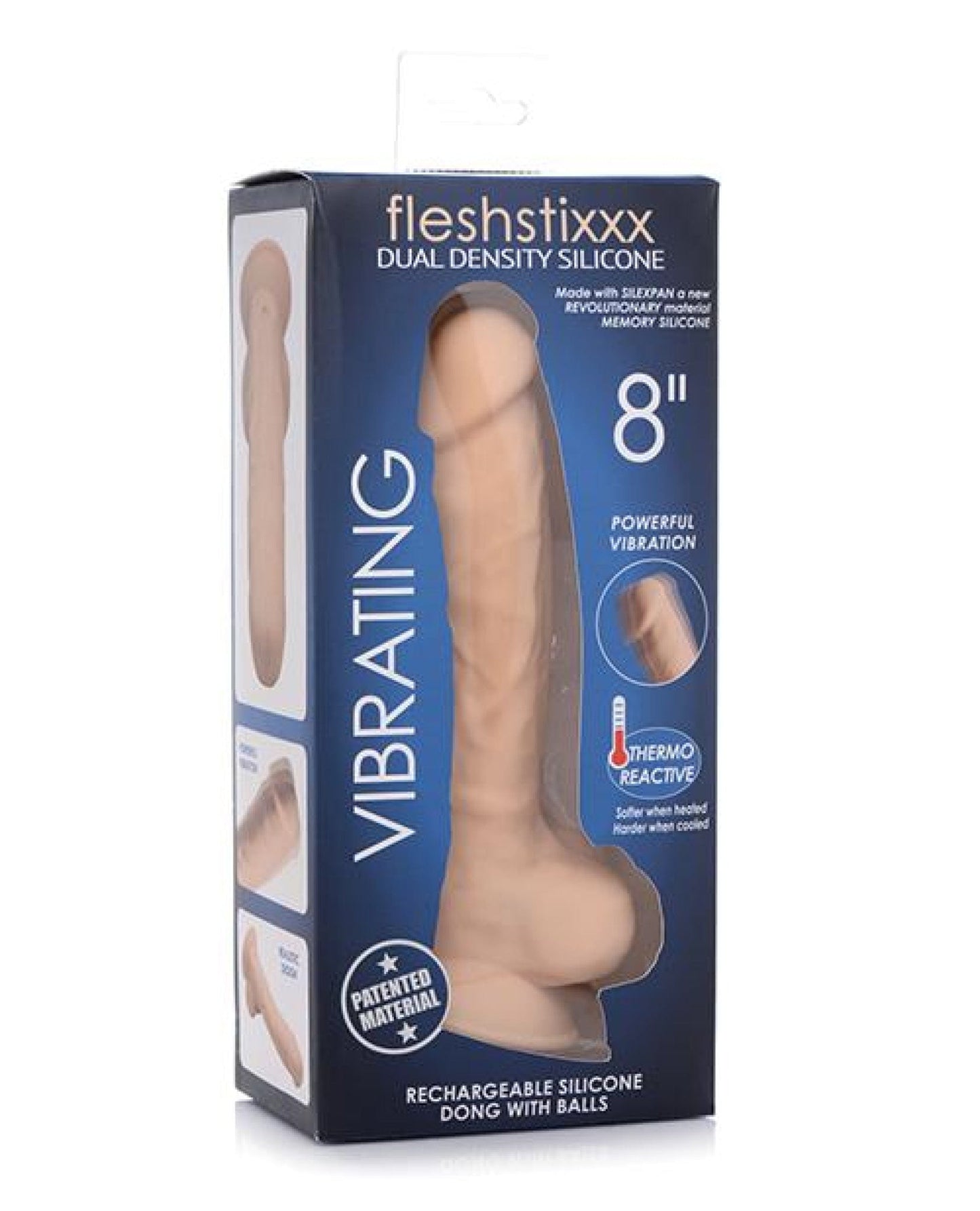 Doll Authority Dongs & Dildos Vanilla Curve Novelties Fleshstixxx 8" Vibrating Silicone Dildo W/balls