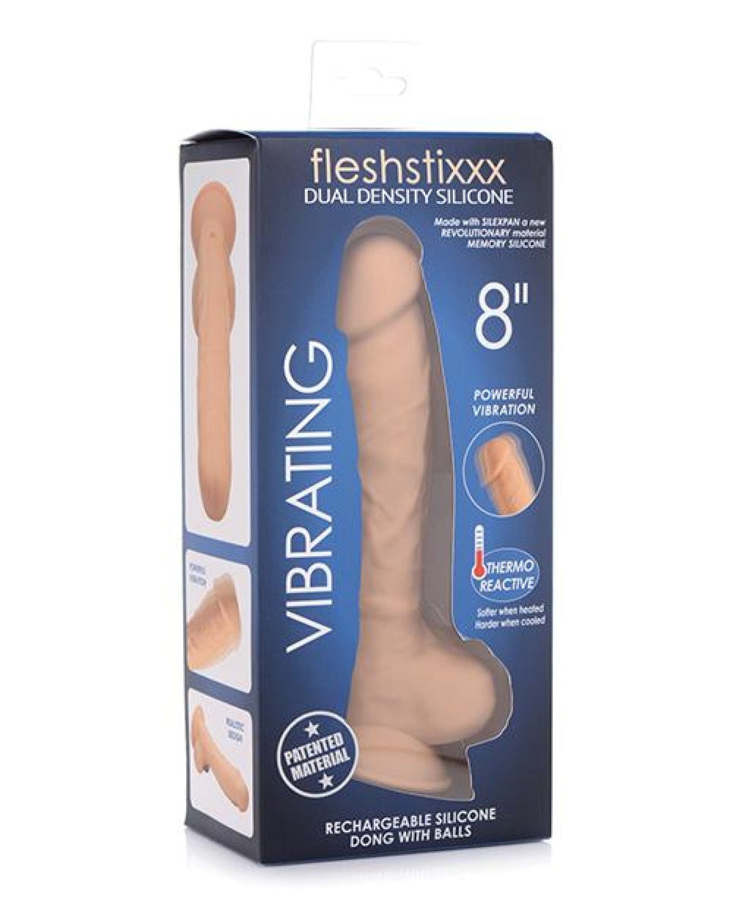 Doll Authority Dongs & Dildos Tan Curve Novelties Fleshstixxx 8" Vibrating Silicone Dildo W/balls