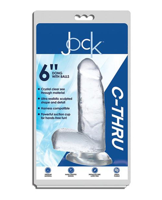 Doll Authority Dongs & Dildos 6" Curve Novelties Jock C-thru Dong W/balls - Clear