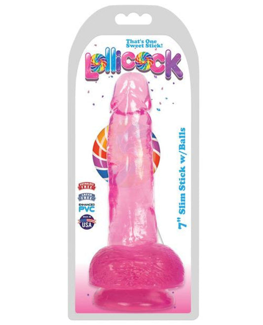 Doll Authority Dongs & Dildos Cherry Ice / 7" Curve Novelties Lollicock Slim Stick W/balls