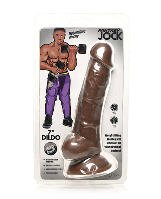 Doll Authority Dongs & Dildos Curve Toys Fantasy Jock Weightlifting Wesley 7" Dildo w/Balls - Dark