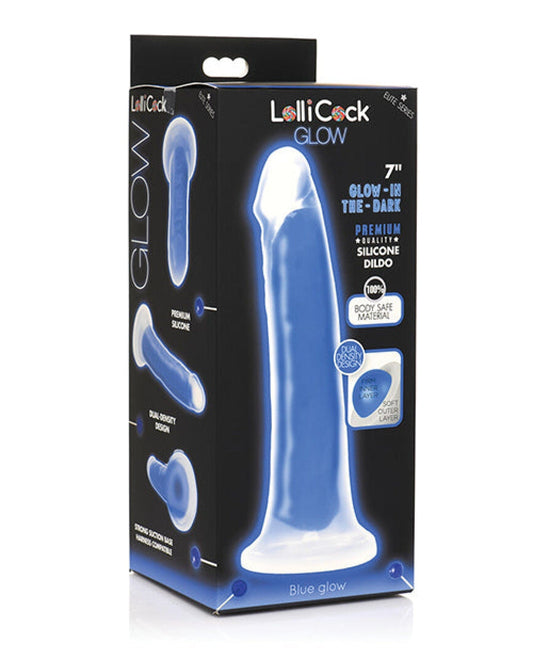 Doll Authority Dongs & Dildos Blue Curve Toys Lollicock 7" Glow In The Dark Silicone Dildo