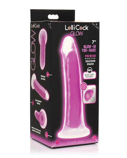 Doll Authority Dongs & Dildos Purple Curve Toys Lollicock 7" Glow In The Dark Silicone Dildo