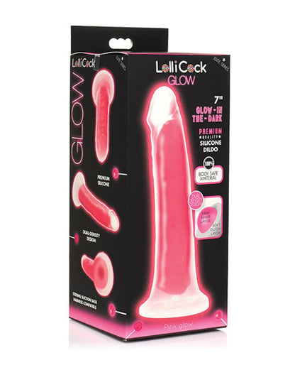 Doll Authority Dongs & Dildos Pink Curve Toys Lollicock 7" Glow In The Dark Silicone Dildo
