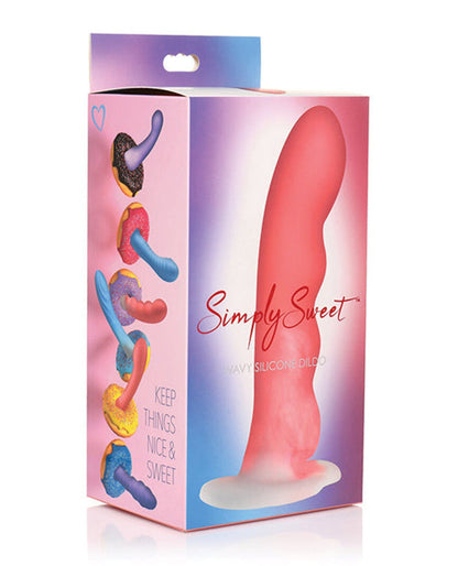 Doll Authority Dongs & Dildos Curve Toys Simply Sweet 7" Wavy Silicone Dildo - Pink/white