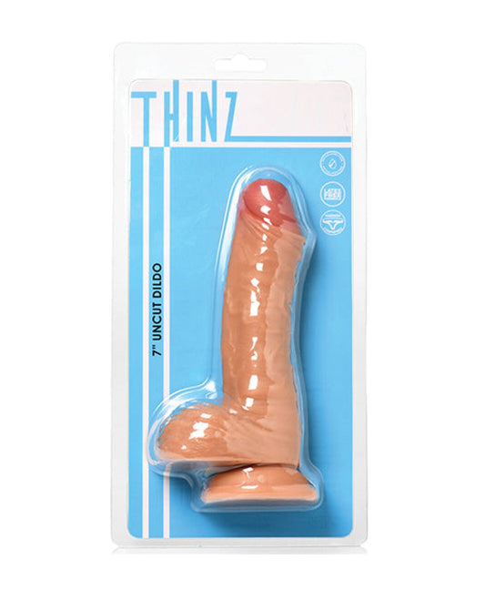 Doll Authority Dongs & Dildos Curve Toys Thinz 7" Uncut Dildo W/balls - Light