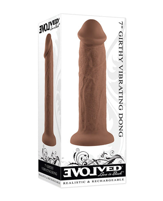 Doll Authority Dongs & Dildos Evolved 7" Girthy Vibrating Dong - Dark