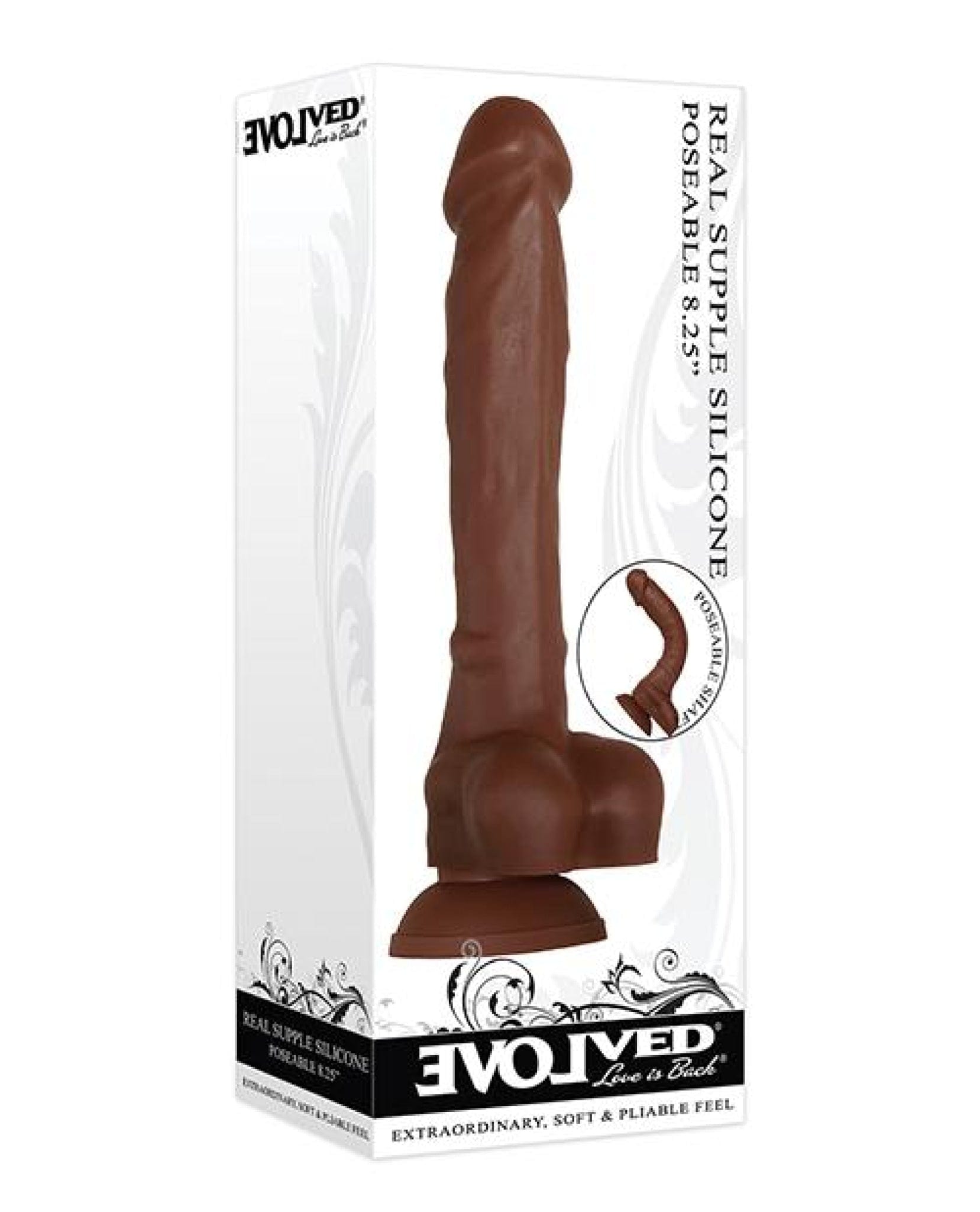 Doll Authority Dongs & Dildos Evolved Real Supple Silicone Poseable Dark 8.25”