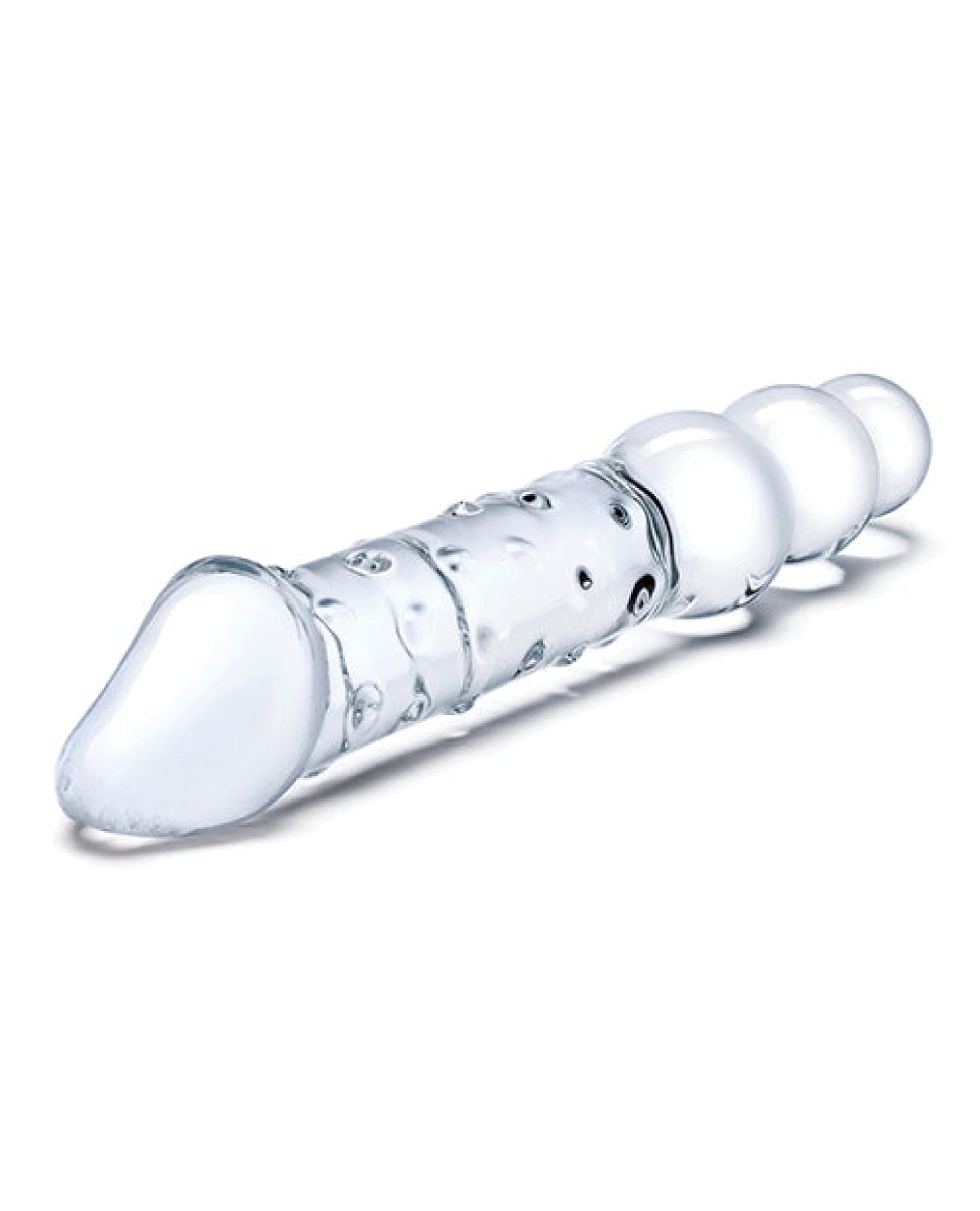 Doll Authority Dongs & Dildos Glas 12" Double Ended Glass Dildo W-anal Beads - Clear