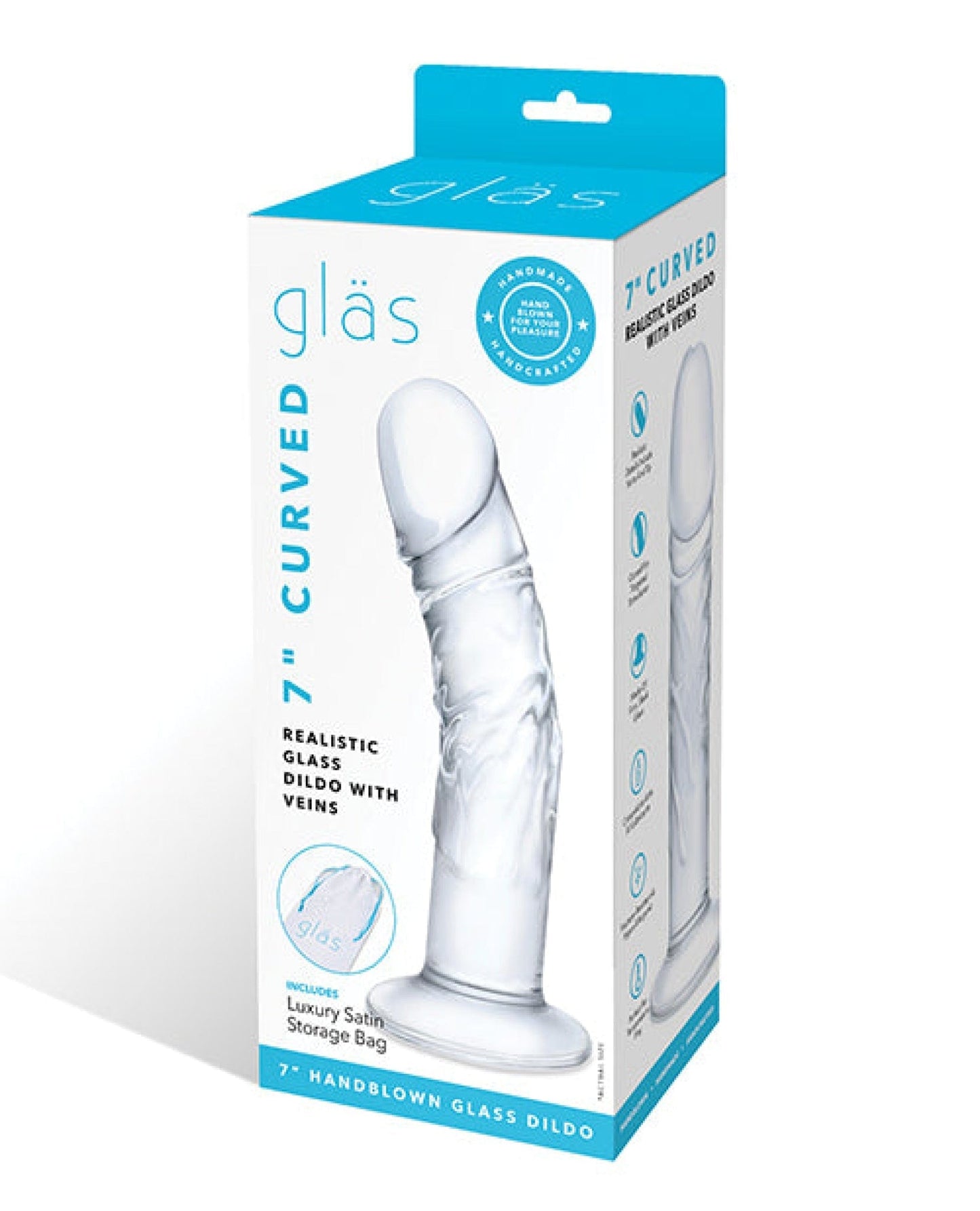 Doll Authority Dongs & Dildos Glas 7" Realistic Curved Glass Dildo W-veins - Clear