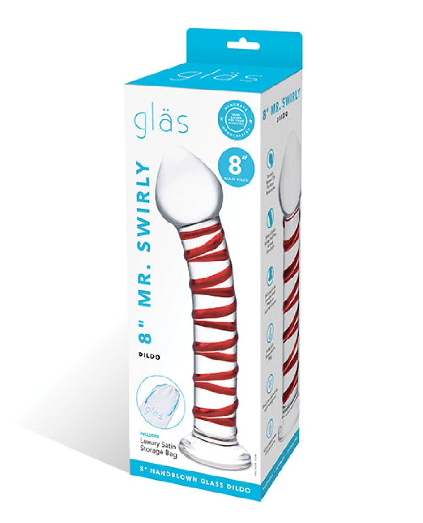Doll Authority Dongs & Dildos Glas 8" Mr. Swirly Glass Dildo - Red