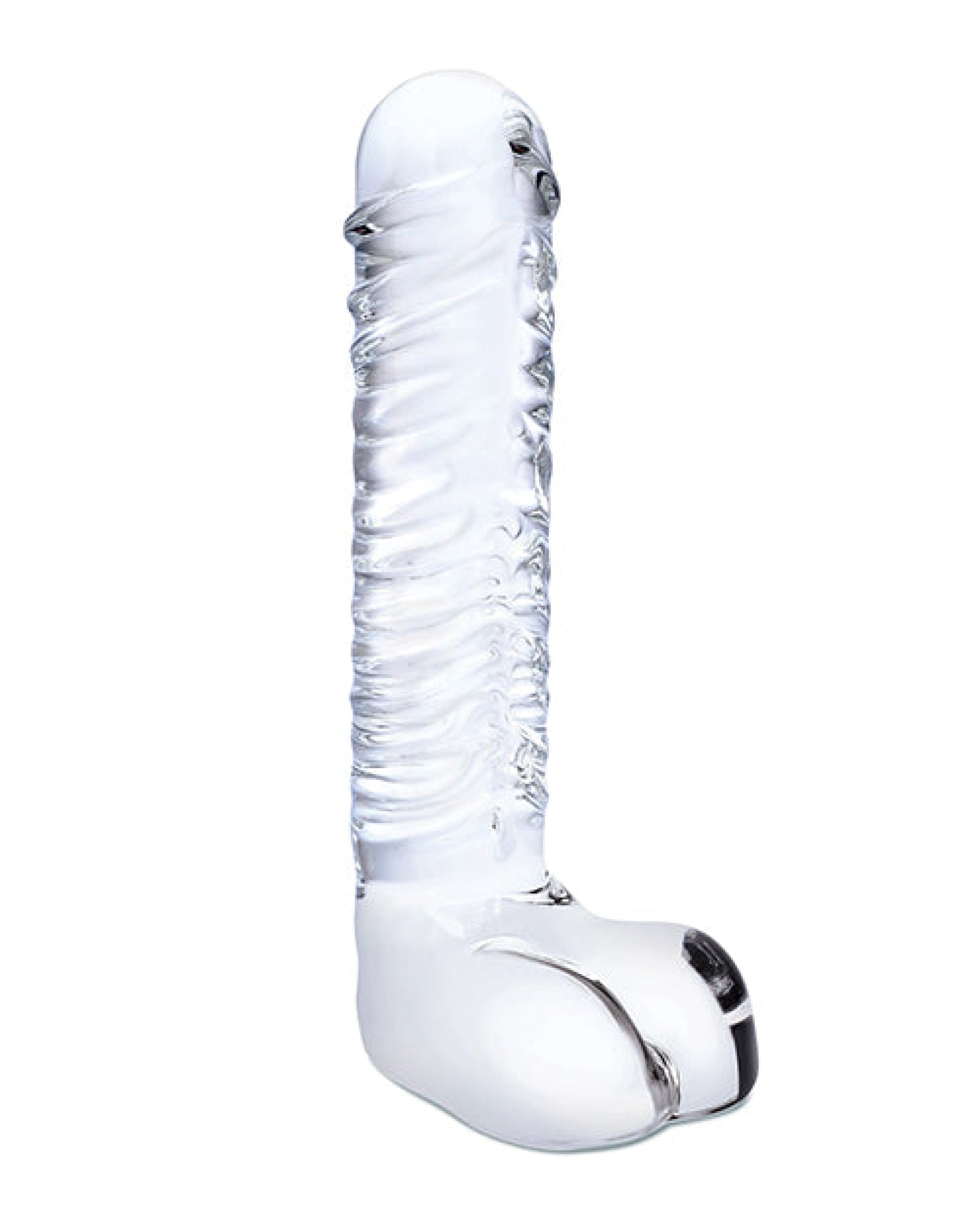 Doll Authority Dongs & Dildos Glas 8" Realistic Ribbed Glass G-spot Dildo W-balls - Clear