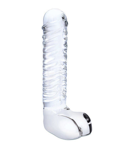 Doll Authority Dongs & Dildos Glas 8" Realistic Ribbed Glass G-spot Dildo W-balls - Clear