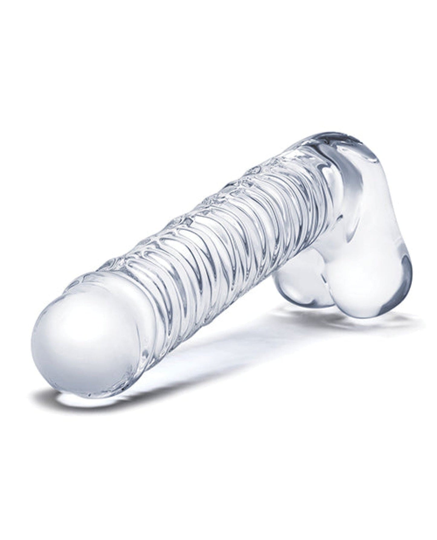 Doll Authority Dongs & Dildos Glas 8" Realistic Ribbed Glass G-spot Dildo W-balls - Clear