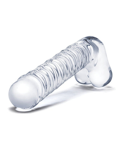 Doll Authority Dongs & Dildos Glas 8" Realistic Ribbed Glass G-spot Dildo W-balls - Clear
