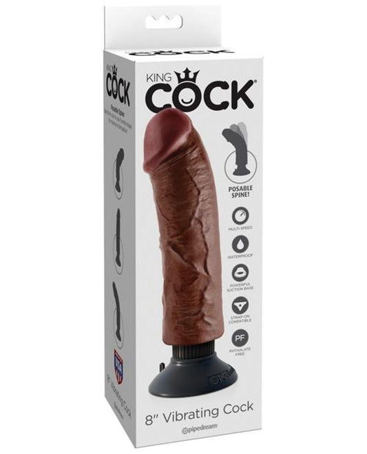 Doll Authority Dongs & Dildos Brown "King Cock 8"" Vibrating Cock"
