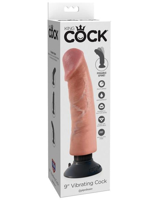 Doll Authority Dongs & Dildos King Cock 9" Vibrating Cock - Flesh