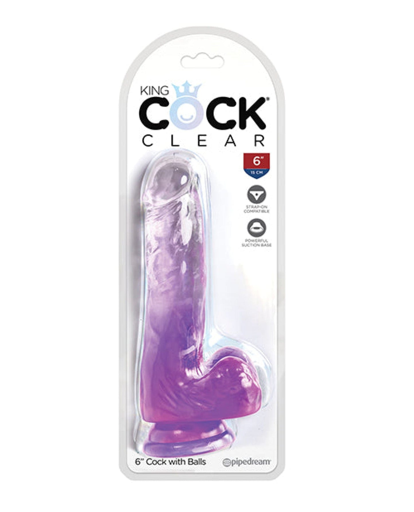 Doll Authority Dongs & Dildos Purple / 6" King Cock Clear Cock W/balls
