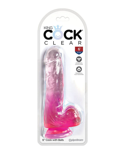 Doll Authority Dongs & Dildos Pink / 6" King Cock Clear Cock W/balls