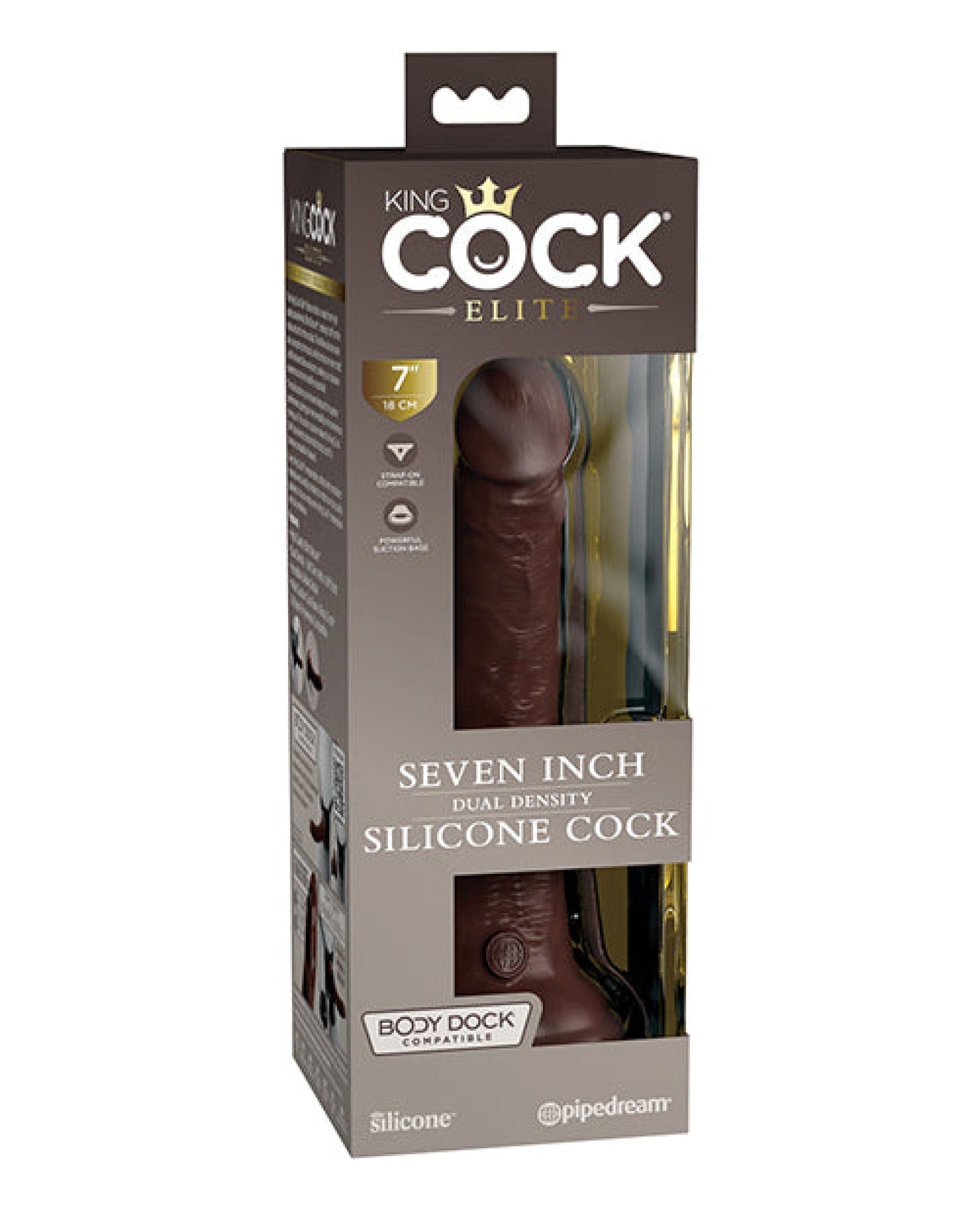 Doll Authority Dongs & Dildos Brown King Cock Elite 7" Dual Density Silicone Cock
